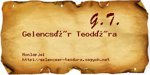 Gelencsér Teodóra névjegykártya